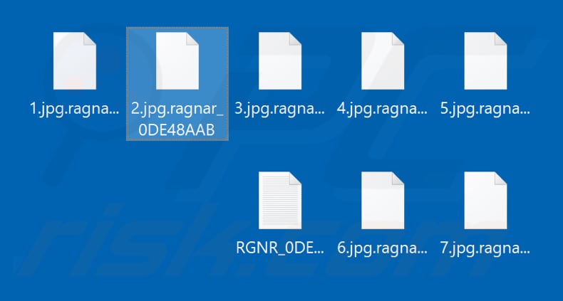 Ficheiros encriptados pelo ransomware Ragnar Locker (extensão .ragnar_0DE48AAB)
