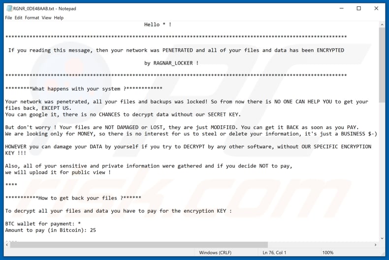 Instruções de desencriptação de Ragnar Locker (RGNR_0DE48AAB.txt)