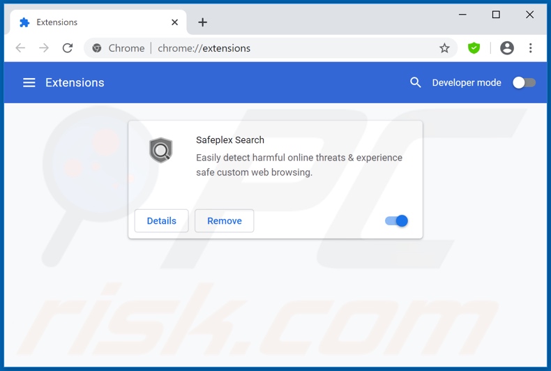 Removendo as extensões do Google Chrome relacionadas ao safeplexsearch.com