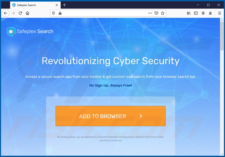 Site usado para promover o sequestrador de navegador Safeplex Search