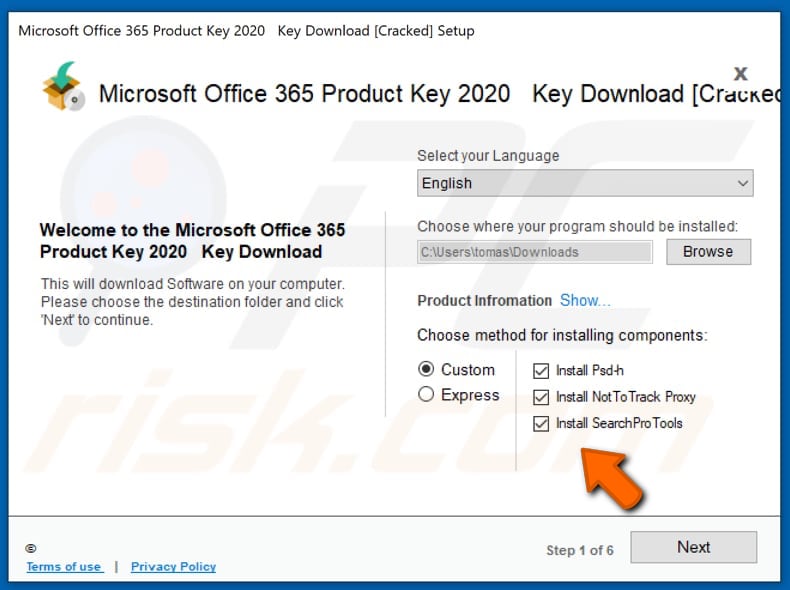 ferramenta de ativação não oficial do Microsoft Office que distribui as ferramentas SearchPro