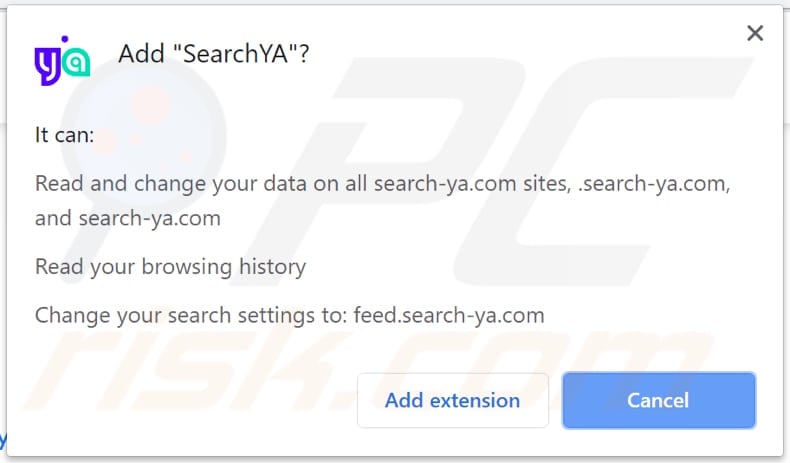 searchya asks for a O searchya solicita uma permissão para aceder e modificar vários dadosto access and modify various data