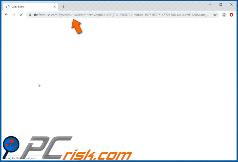 aparência do site thefastpush[.]com (GIF)