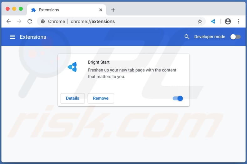 sequestrador de navegador start brilhante instalado no navegador chrome