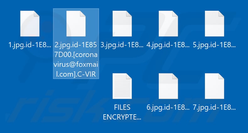 Ficheiros encriptados pelo ransomware C-VIR (extensão .C-VIR)