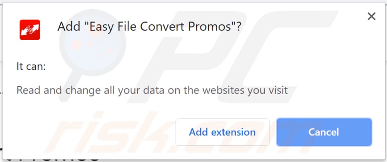 Easy File Convert Promos de ficheiros pedem permissão para instalação
