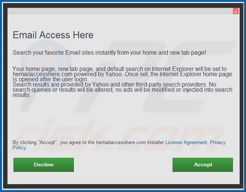 Configuração da instalação do sequestrador de navegador Official Email Access Here