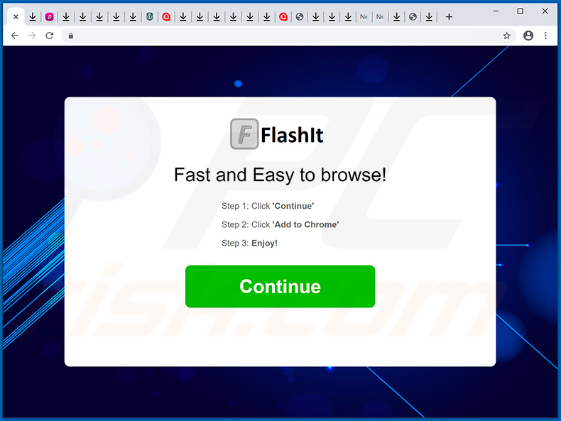 Site de promoção de sequestradores de navegador FlashIt