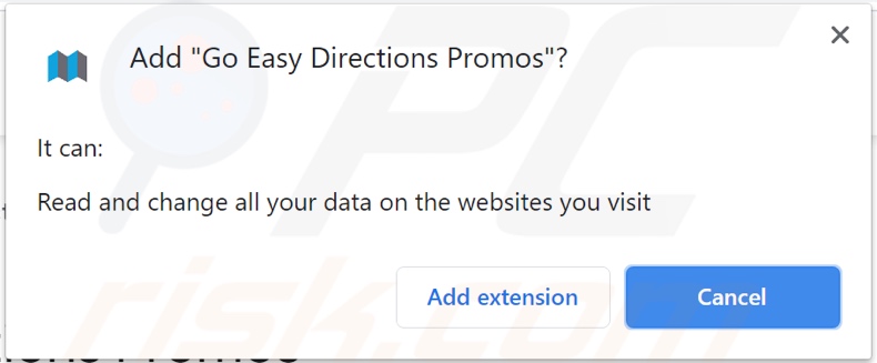 Go Easy Directions Promove o adware a pedir permissões