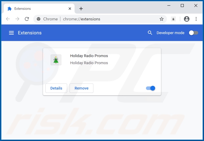 Removendo os anúncios Holiday Radio Promos do Google Chrome passo 1