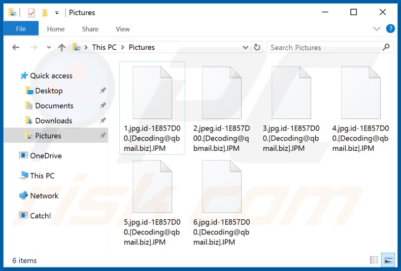 Ficheiros encriptados pelo ransomware IPM (extensão IPM)