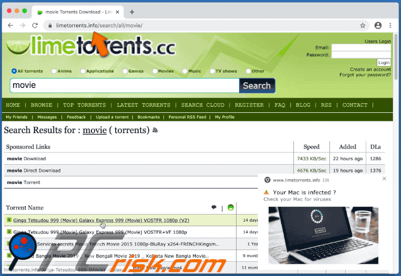 limetorrent.info redireciona para o site que promove o mackeeper
