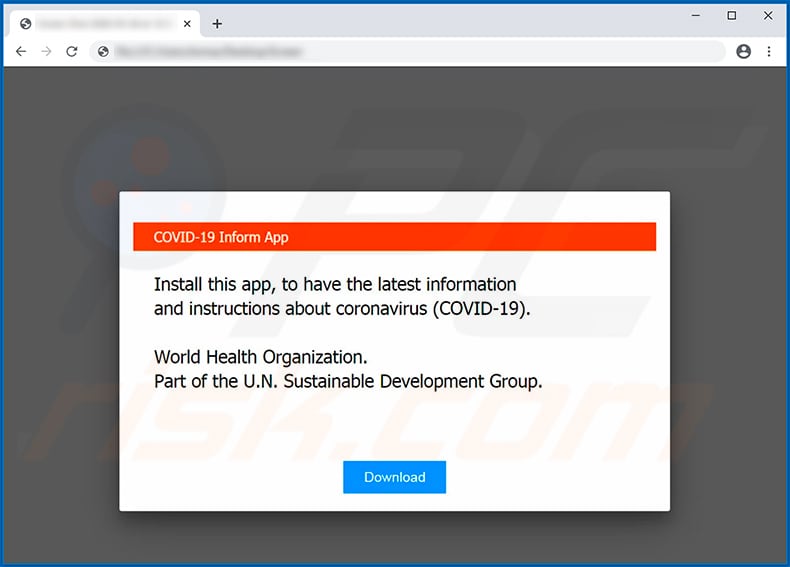 Oski Stealer pop-up num site fraudulento