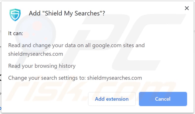 shield my searches sequestrador de navegador de pesquisas pede uma permissão para ser instalado