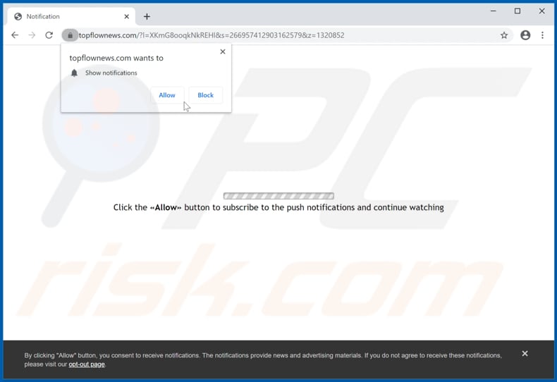 redirecionamentos  pop-up topflownews[.]com