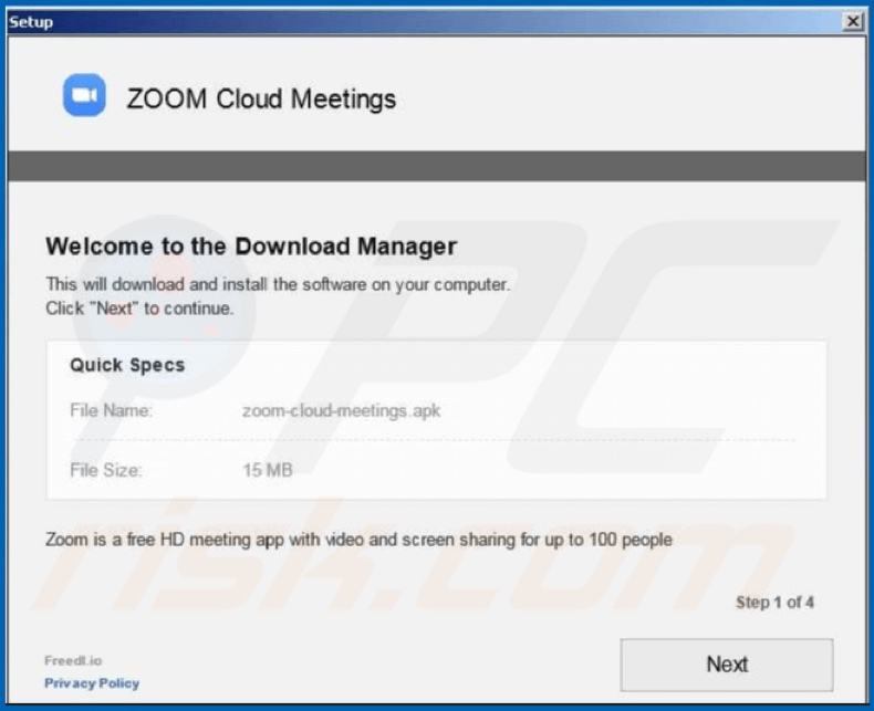 Zoom virus outro instalador malicioso