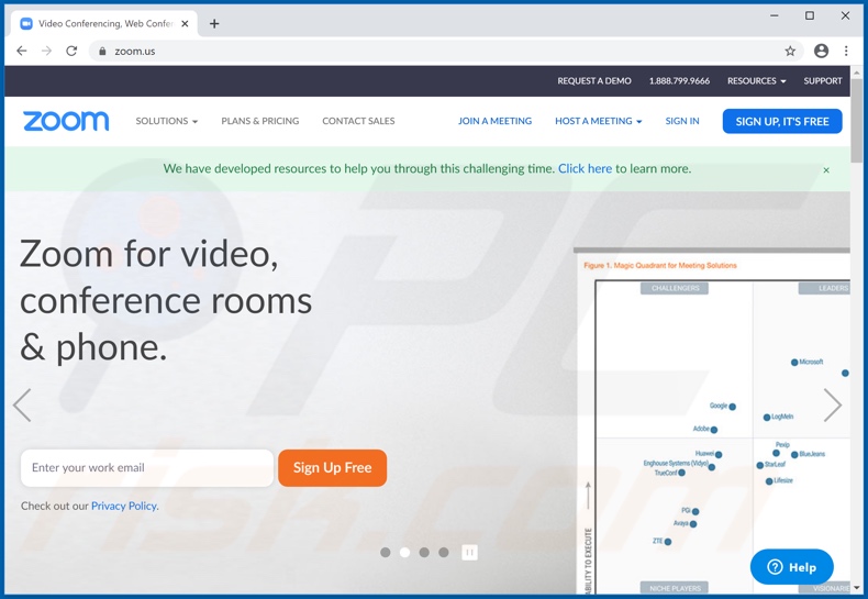 Site oficial da aplicação Zoom legítimo