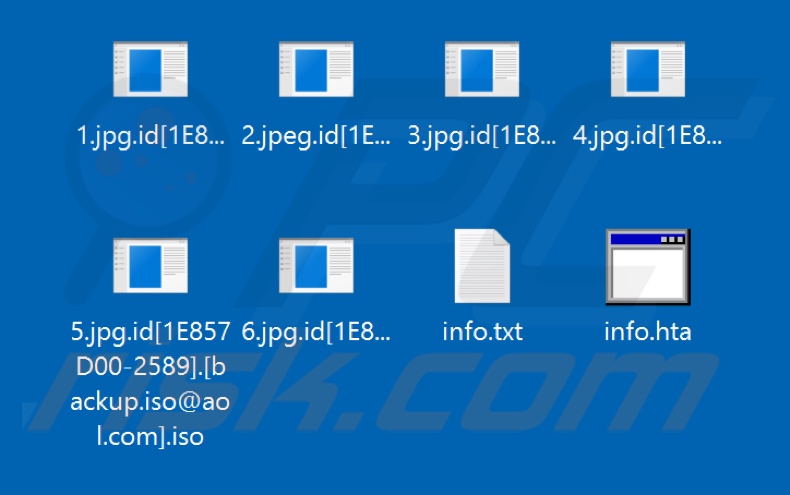 Ficheiros encriptados pelo ransomware .iso (Phobos) (extensão .iso)