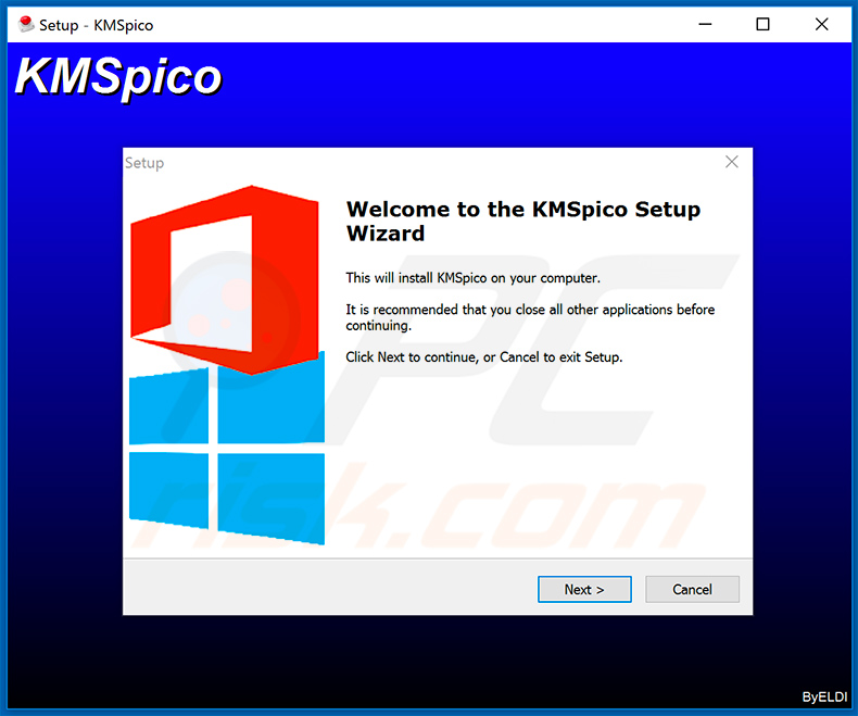 Instalação maliciosa do instalador KMSPico