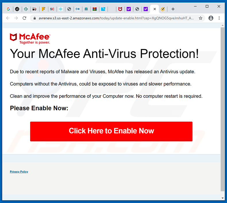 pop-up da fraude Your McAfee Subscription Has Expired (2020-04-23)
