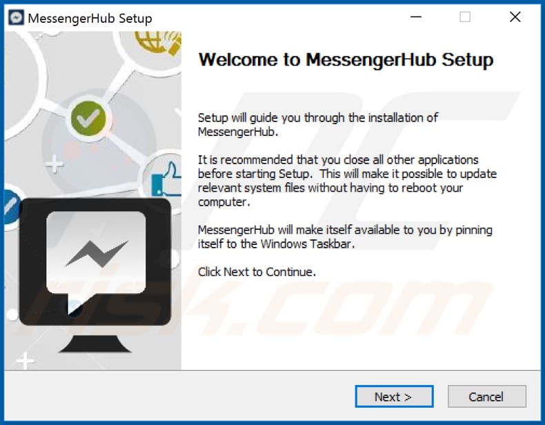 instalador do adware MessengerHub 