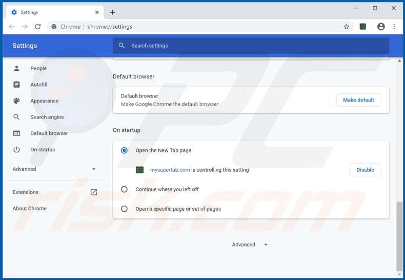 Removendo mysupertab.com da página inicial do Google Chrome
