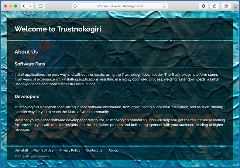 Website a promover o sequestrador de navegador search.trustnokogiri.com