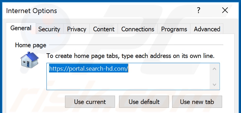 Removendo a página inicial search-hd.com da Internet Explorer