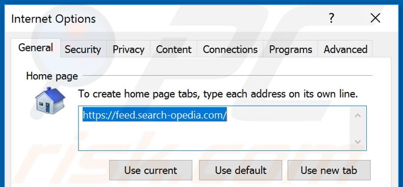 Removendo o feed.search-opedia.com da página inicial do Internet Explorer