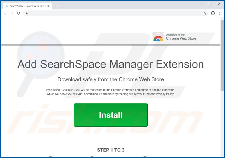 Site usado para promover o sequestrador de navegador SearchSpace
