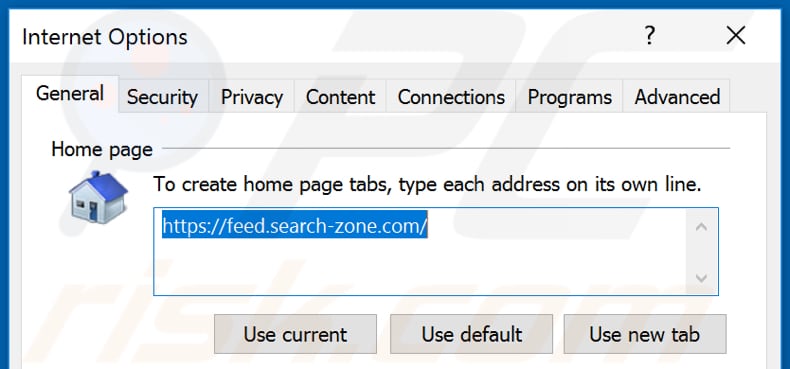 Removendo o feed.search-zone.com da página inicial do Internet Explorer