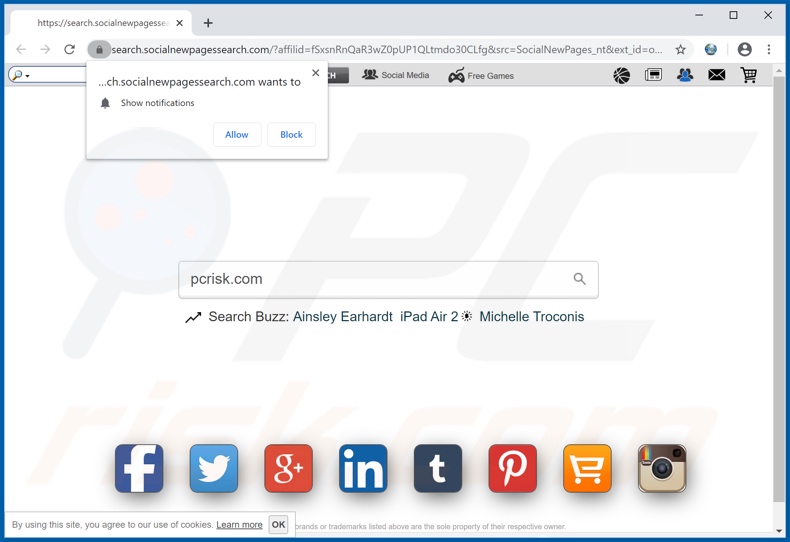 sequestrador de navegador search.socialnewpagestearch.com