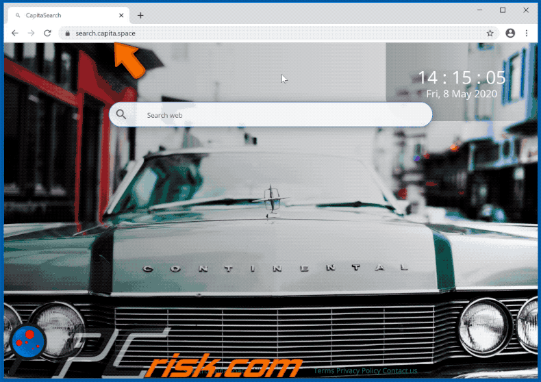 Aparência do sequestrador de navegador CapitaSearch GIF