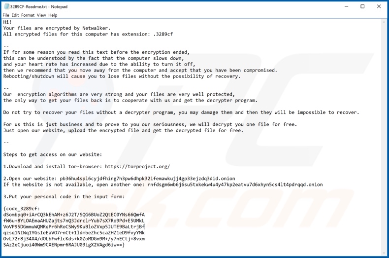 Instruções de desencriptação do NetWalker ([random-string]-Readme.txt)