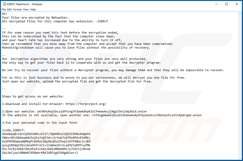 Instruções de desencriptação do NetWalker ([random-string]-Readme.txt)