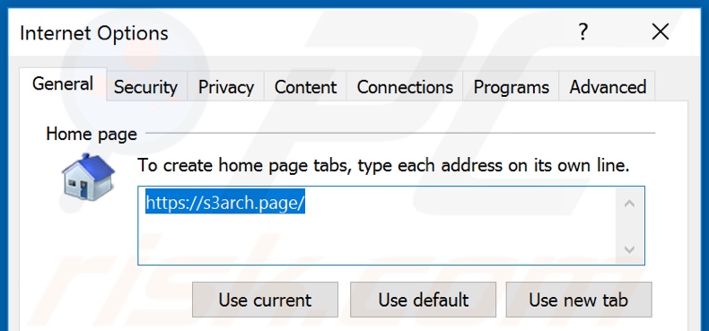 Removendo o s3arch.page da página inicial do Internet Explorer