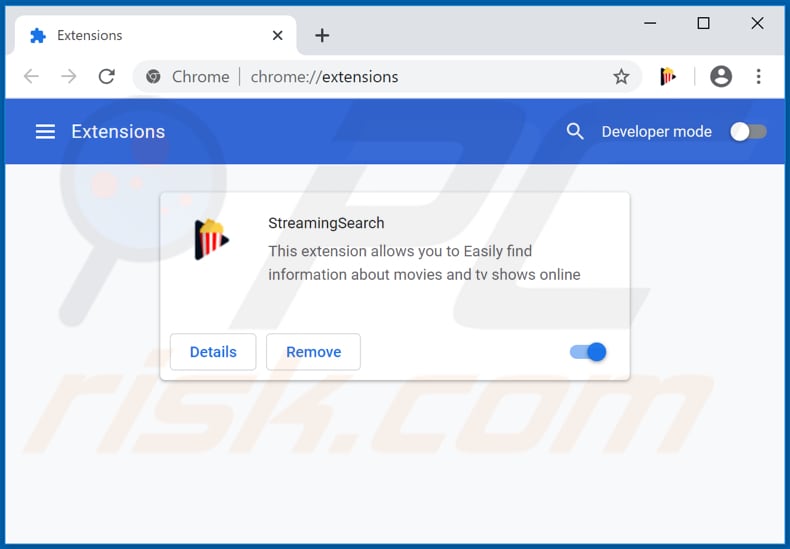 Remoção de extensões do Google Chrome relacionadas ao streamsrch.com