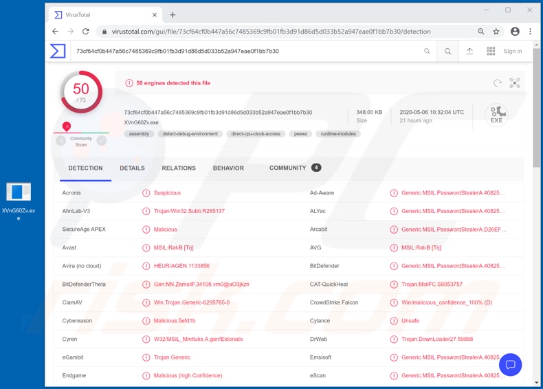 Detecção de malware VoidRAT no VirusTotal