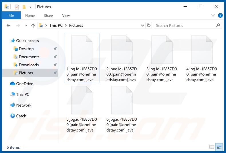 Ficheiros encriptados por ransomware .java (extensão .java)