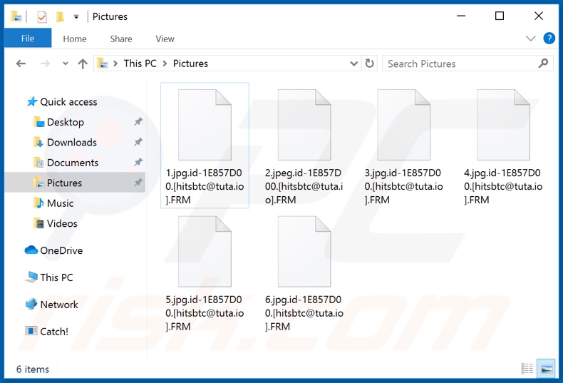 Ficheiros encriptados pelo ransomware FRM (extensão .FRM)