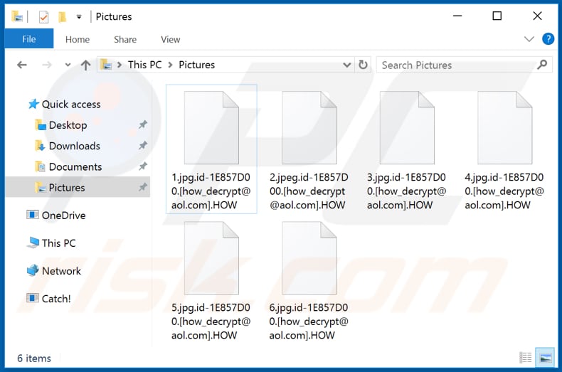 Ficheiros encriptados pelo ransomware .HOW (extensão .HOW)