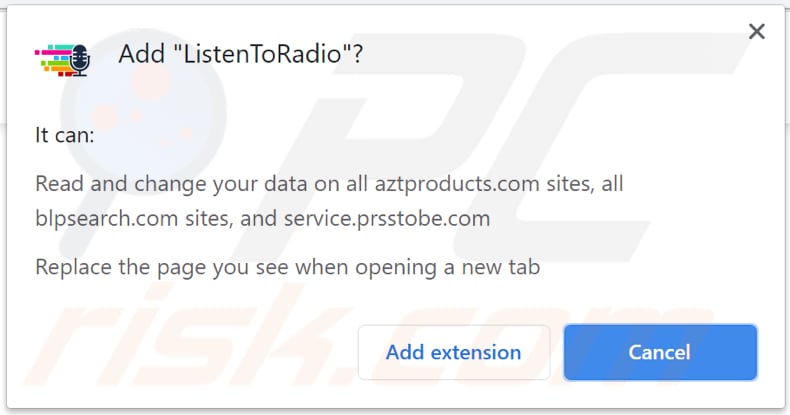 Sequestrador de navegador listentoradio quer ser instalado no chrome