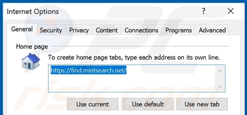 Removendo o find.mintsearch.net da página inicial do Internet Explorer