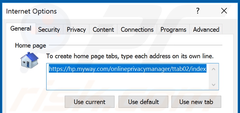 Removendo o hp.myway.com da página inicial do Internet Explorer
