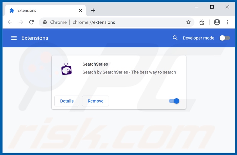Remoção de extensões do Google Chrome relacionadas a search-series.com