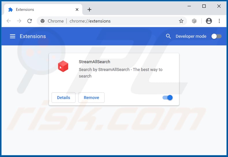 Remoção de extensões do Google Chrome relacionadas ao streamall-search.com