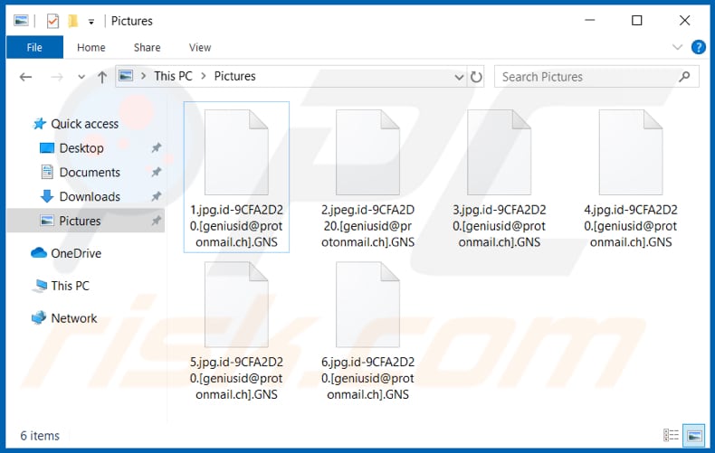 Ficheiros encriptados pelo ransomware GNS (extensão .GNS)