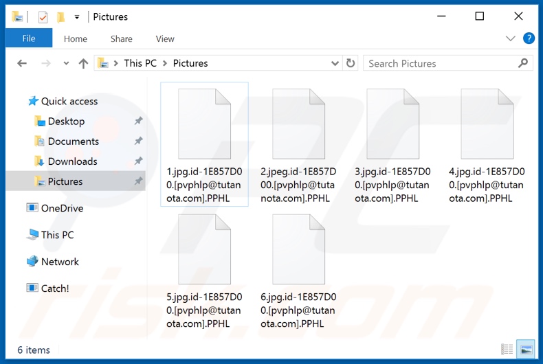 Ficheiros encriptados pelo ransomware PPHL (extensão .PPHL)