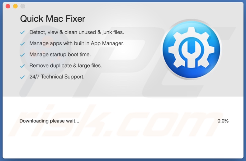 Configuração de instalação do Quick Mac Fixer API