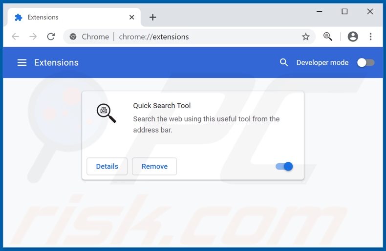 Removendo as extensões do Google Chrome relacionadas a quicksearchtool.com